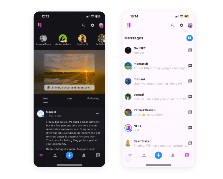 InterSocial mobile app